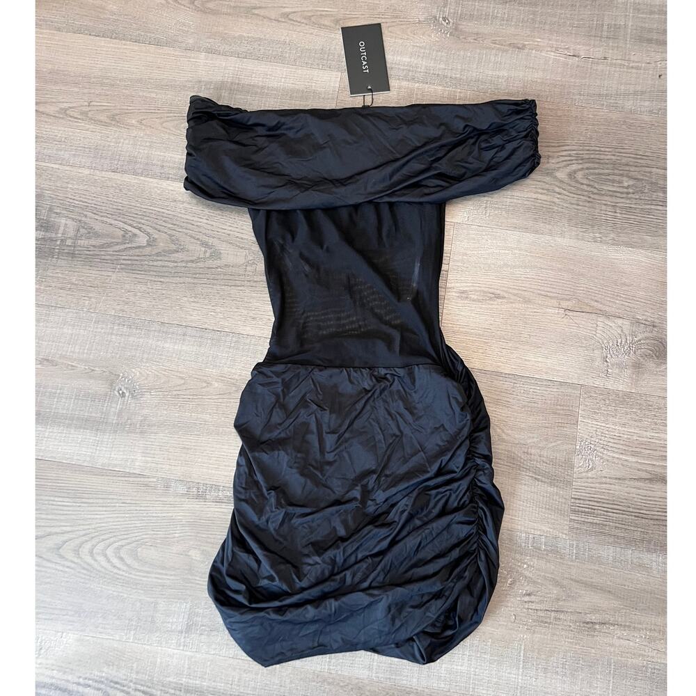 Ovatec Off-Shoulder Black Mini Dress